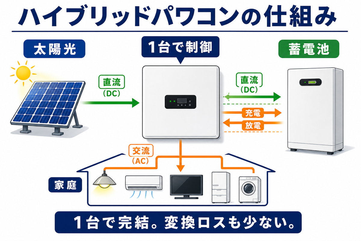 ハイブリッドパワコンの動作原理図解 ハイブリッドパワコンの動作原理図解