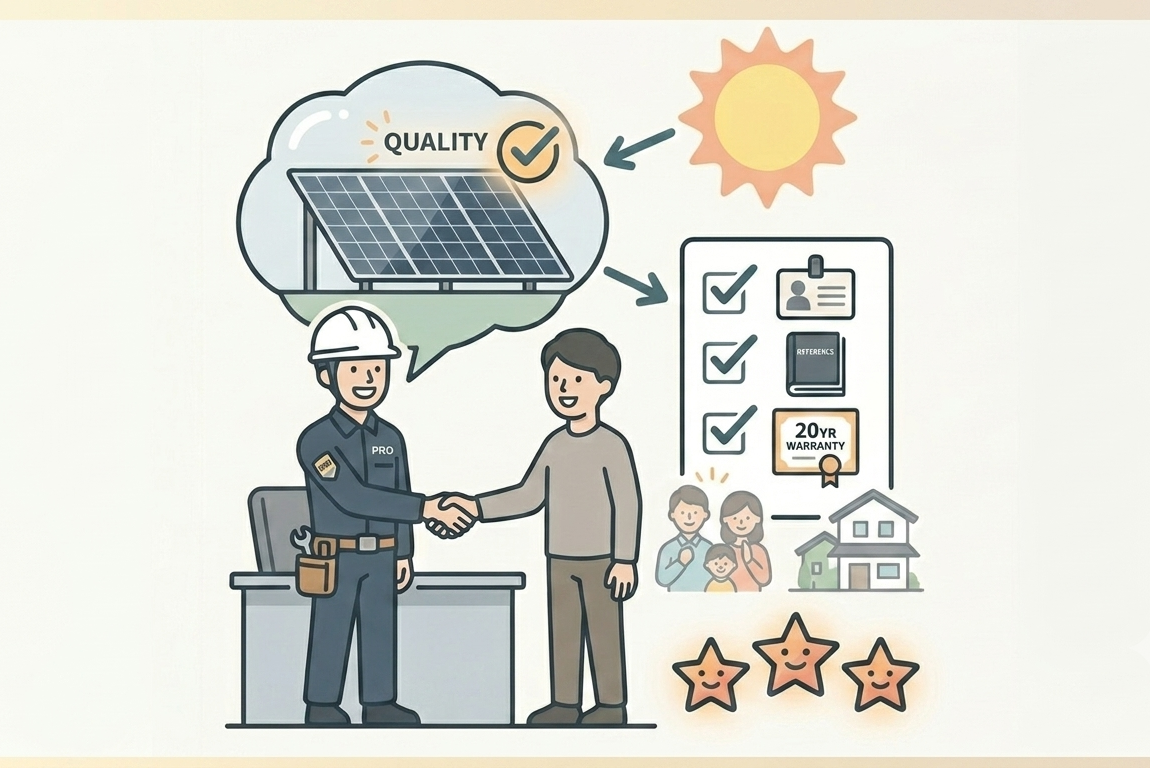 太陽光発電工事業者の選び方|信頼できる太陽光発電工事業者の比較ポイントと失敗しない選び方の解説|ソライズ